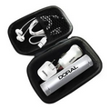 Round Power Bank Travel Kit w/ Earbuds